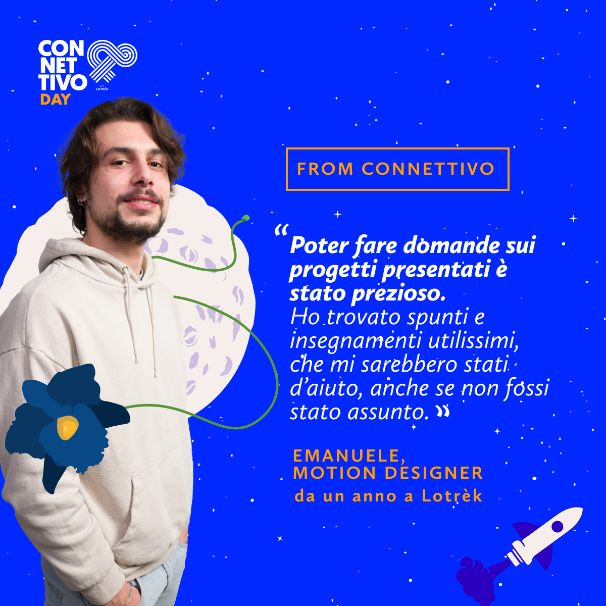Emanuele, Motion Designer in Lotrèk grazie al Connettivo Day