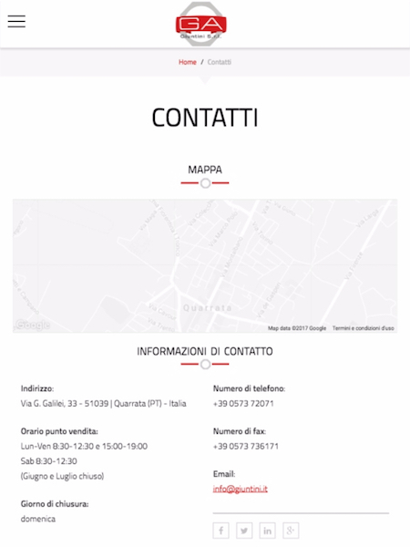 Giuntini Tablet Contatti