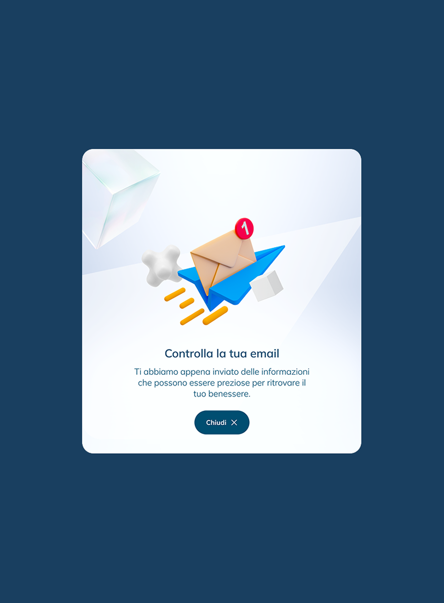 Grafica a tema email con un aereo di carta che trasporta una busta.