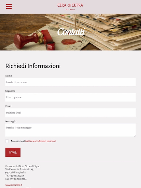Cupra Milano Tablet Contatti