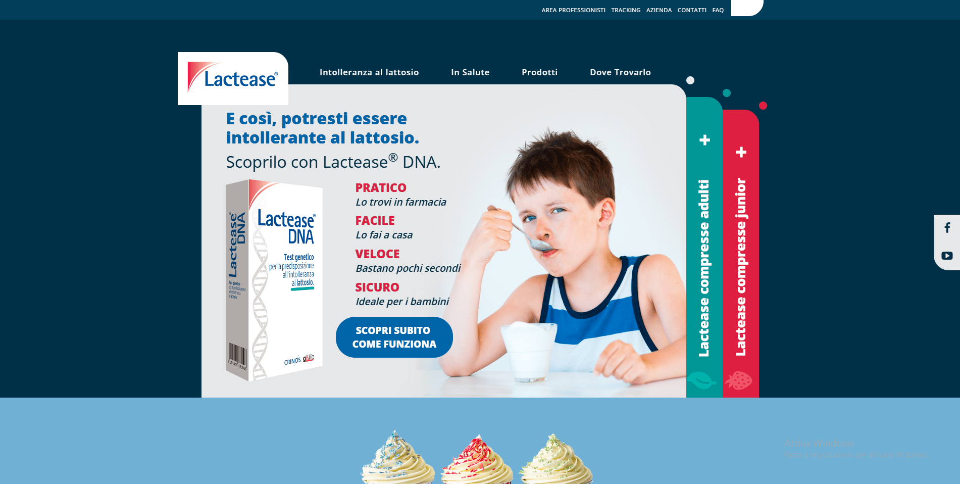 Lactease sito web desktop