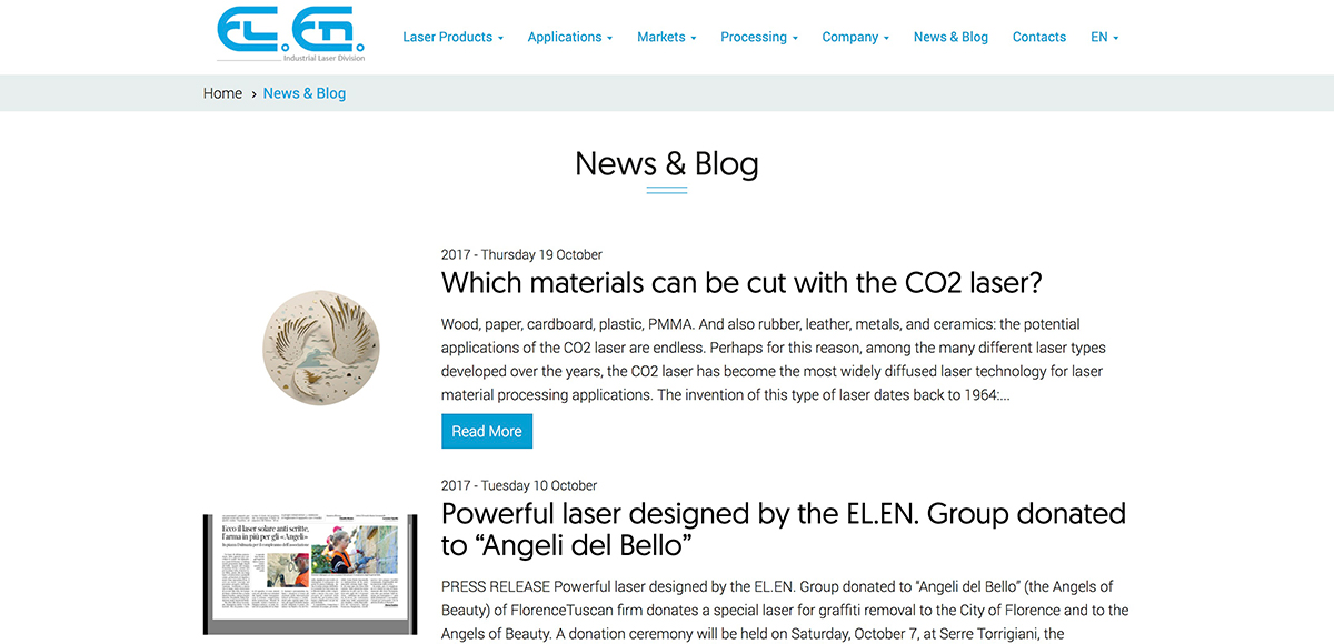 Il blog del sito El.En. laser