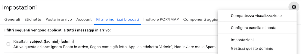 Come filtrare email su Gmail