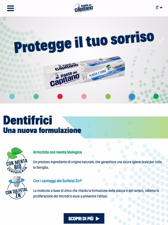 Pasta del Capitano Tablet Home