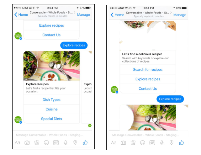 Whole Foods Facebook Messenger Bot