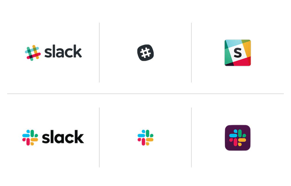 Vecchio e nuovo logo Slack